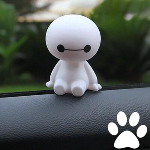 Cartoon Plastic Robot Shaking Head Figure Car Ornaments Auto Interior Decorations Doll Toys Ornament Accessories Gift