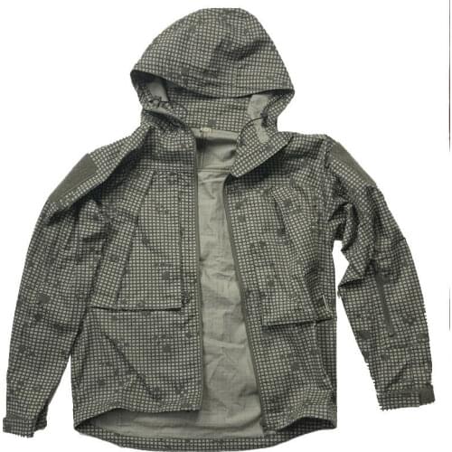 Mens Tactical Hooded Jacket Zipper Wind Coat Desert night camouflage