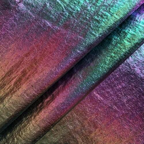 Newly 20D 100% nylon Rainbow Gradual Change Gilding Nylon Fabric For Down Jacket