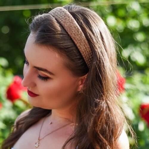 Haimeikang Handmade Straw Weave Headband For Women Girls Hair Bands Turban Hair Hoop Bezel Female Fashion Hair Accessories