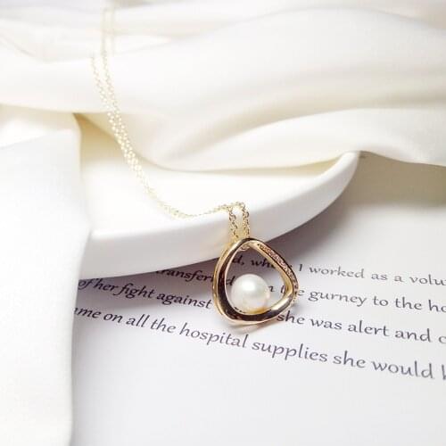DAIMI Micro-inlaid Pearl Necklace Quality Clavicle Chain Simple Korean Pendant Necklace Fashion Light Luxury Jewelry Wild Person