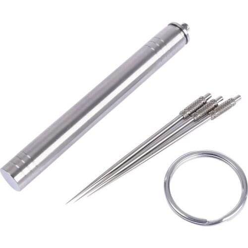 Portable Titanium Alloy Waterproof Toothpick Tube With A Key Ring Outdoor Traveling Tool New Style