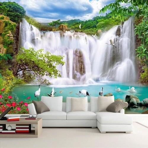 Custom 3D Photo Wallpaper Waterfall Landscape Wall Painting Mural De Parede Study Living Room Background Wall Papers Home Decor