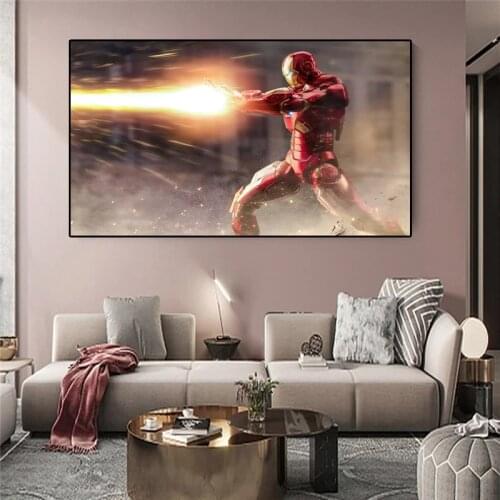 Superhero Poster Marvel Anime Canvas Studio Decoration Painting Iron Man Poster Room Decoration Accessories Teen Room Decoration