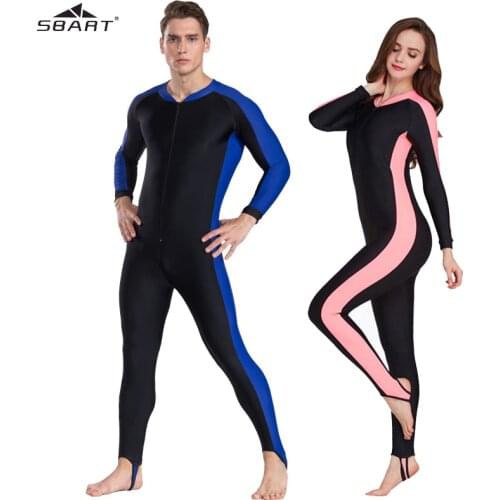 SBART Lycra Couple Dive Skin Full Body Skin Basic Wetsuit Rash Guard for Women and Men One-piece Swim Suit Swimwear UPF 50