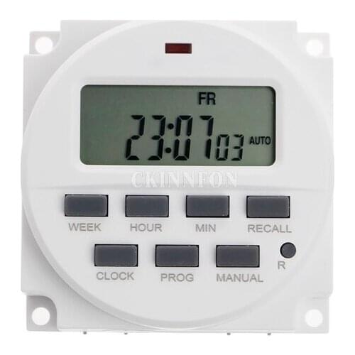50Pcs/Lot 15.98 Inch Digital 220V 110V 24V 12V AC 7 Days Programmable Timer Switch With UL Listed Relay Inside TM618N