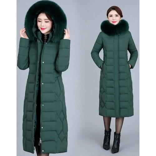 2020 New Women Winter Thick Warm Down Cotton Coat Female Plus Size 5XL 6XL Middle-aged Women Jacket Hooded Long Oversize Parkas
