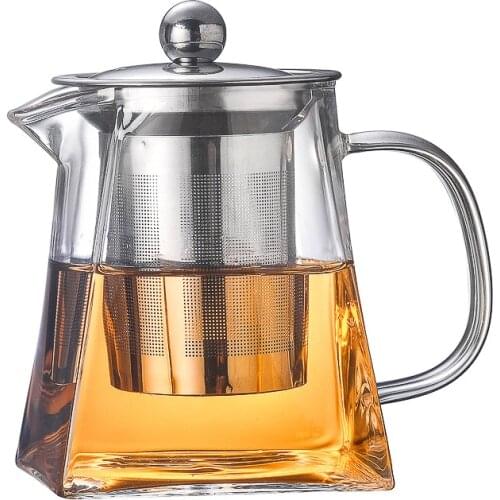 Heat Resistant Glass Teapot With Stainless clear glass fair cup chahai,handmade chinese tea cups teaset tea pitcher with handle