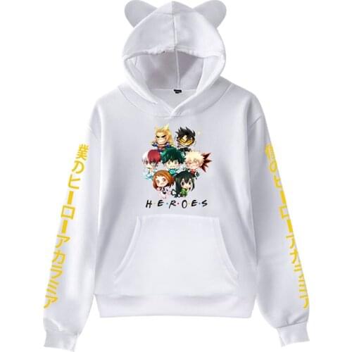 My Hero Academia Hoodie 2 To 14 Years Old Clothing Cat Ear Childrens hoodie Anime Students Sweatshirt My Hero Academia Cosplay