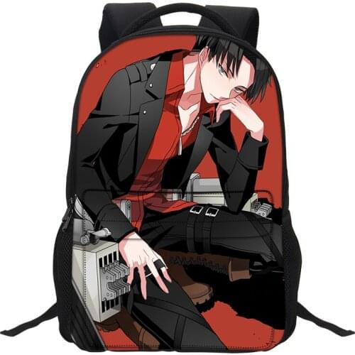 VEEVANV Girls School Backpacks Children Bookbag Women Shoulder Bags Casual Boys Daypack Teenager Mochila Attack on Titan Pattern