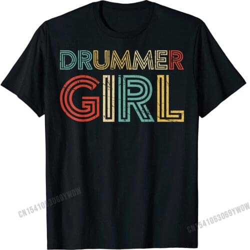 Drummer Girl Retro Vintage Drumming Musician Percussionist T-Shirt T Shirt Casual Graphic Harajuku Tops T Shirt Design For Men