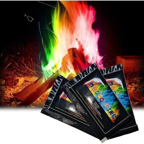 Magic Colorful Flame Stain Bonfire Sachets Pyrotechnics Magic Trick Outdoor Camping Hiking Party And Festival Supplies #WT