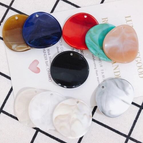 DIY jewelry new personality simple blooming resin bump round earring pendant material 10pcs