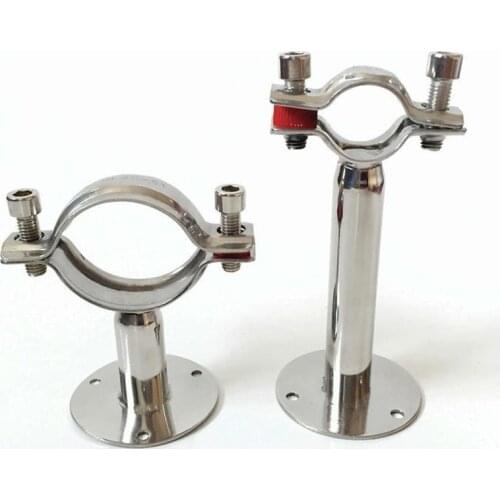 32-34mm 1-1/4" 32mm Pipe Hanger Bracket Clamp Support Clip With Base Plate 304 Stainless For Beer Brewing L=100mm