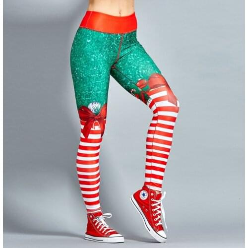 Christmas Printing Women Fitness Legging Bodybuilding Leggings Push Up Hips High Waist Sexy Pants
