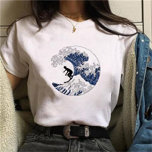 Woman Summer Great Guardian Wave T Shirt women Aesthetic Cute Japanese Short Sleeve Vintage Harajuku Streetwear Anime Tshirt
