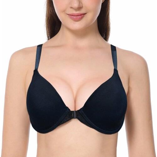 Women Bra Lace Bralette Y-line Back Front Closure Black Sexy Lingerie Plus Size Brassiere 70 75 80 85 90 95 100 A B C D DD Cups