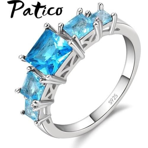Authentic 100% 925 Sterling Silver Ring Candy Colors Crystal Cubic Zircon Design Wedding Jewelry for Women Femme