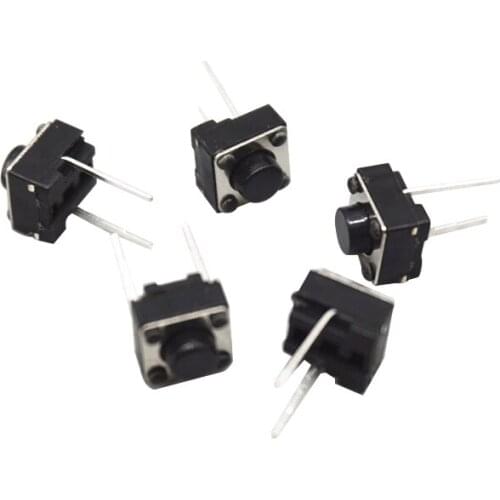 1000pcs 6X6X5mm 6*6*5mm 6*6*5 DIP 2pins Tactile Push Button Switch Tact Switch Switches Momentary WHOLESALES