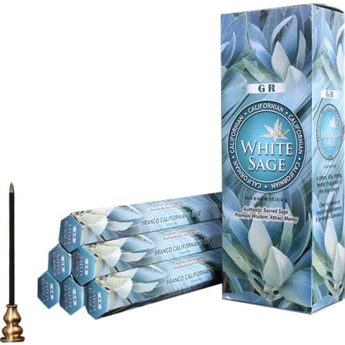 2/4/6 Tubes White Sage Incense Sticks Bulk Sale Stick Incense Living Room Indian Incense Not with Incense Burner Wooden
