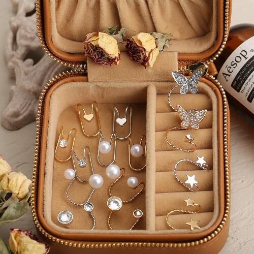 20 Style Fashion Ear Cuff Clip Gold Leaves Non-Piercing Ear Clips Fake Cartilage Earring Jewelry For Women Climbers Christmas