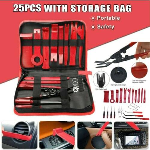 25pcs Audio Removal Pry Tool Kits Car Disassembly Tool Car Repair Tool Audio Removal Trim Panel Dashboard Removal Hand Tool