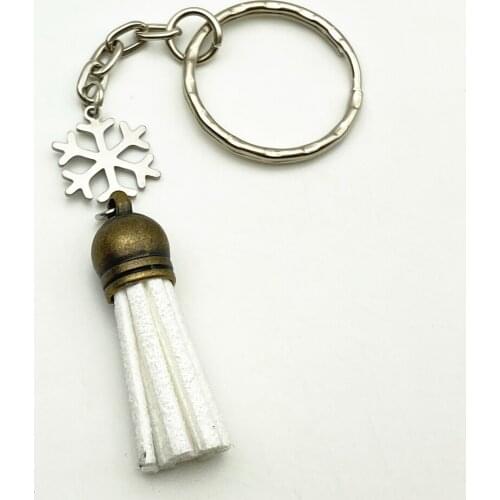 3pcs bright snowflake pendant keychain christmas snowflakes keyring Gift keychains Bag decoration Key Holder Jewelry Gift