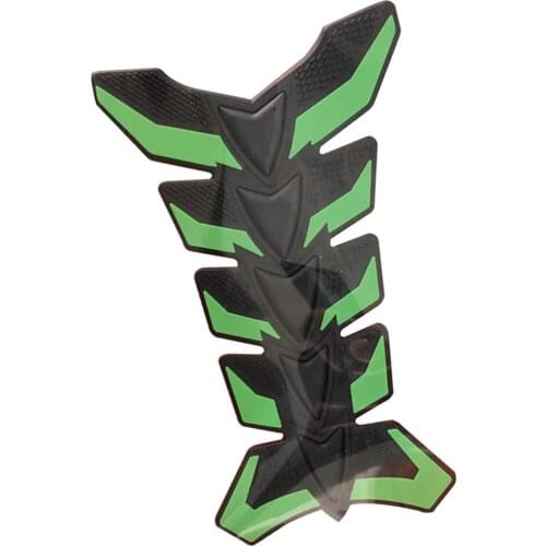 3D Fishbone Motorcycle Modified Oil Tank Pad Protector Decal Sticker ，Green