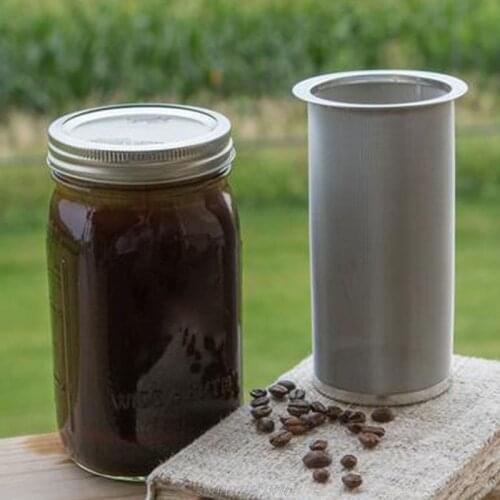 Stainless Steel Mason Jar Cold Brew Coffee Maker and Iced Tea Infuser Loose Leaf Tea Mesh Filter Strainer D16 20 Dropshipping
