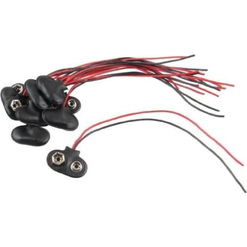 Free shipping 10pcs Faux Leather Housing T Type Clip Connector 9V Battery 6F22 for arduino power