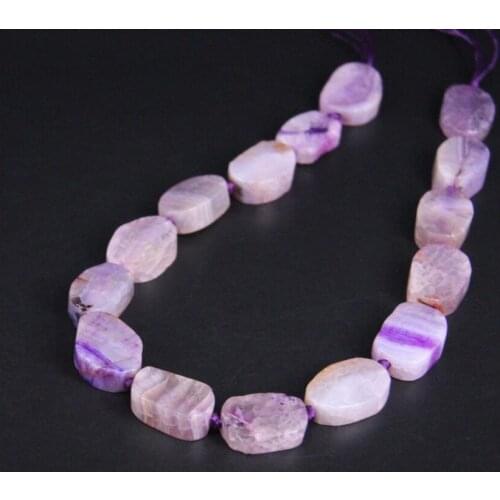 Approx15PCS/strand Natural Light Purple Crack Dragon vein Agates Slab Nugget Loose Beads,Onxy Stone Slice Pendant Jewelry Making
