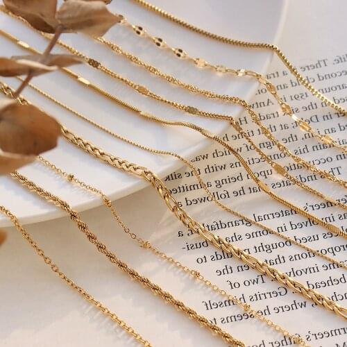 RHYSONG 316L Stainless Steel O Shape Snake Figaro Box Twist Link Chain Gold Silver Color Basic Necklace For Women Men Jewelry