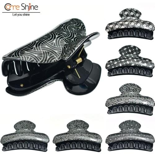 Come Shine Large Hair Claw Accessories for Women 2021 Black Geometry Glitter Acrylic Clips Woman Factory Wholesale DropShipping