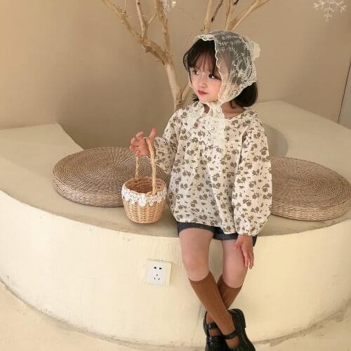 Childrens wear 2021 spring new girls' floral doll shirt children clothes shirts for girls kids fashion girl