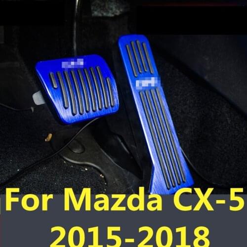 For Mazda CX-5 CX5 CX 5 2015-2018 car styling cover Aluminium alloy foot Gas/petrol/oil Brake Rest lamp trim Pedal accessories