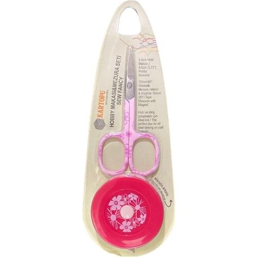 Scissors Tape Measure Set Color: Pink