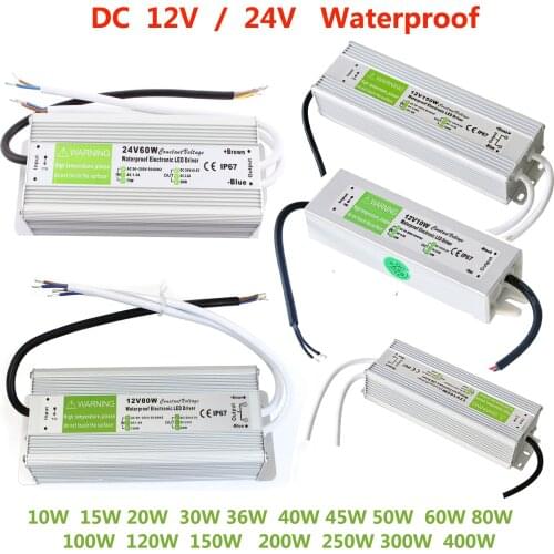 DC 12V 24V Power Supply IP67 Waterproof Lighting Transformers Led Driver For 5050 2835 3528 led strip light 10w 400W Adapter