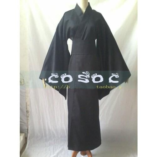NEWBlack Spirited Away / A Voyage of C No Face Men Japanese Anime Cosplay Kimono Free Shipping
