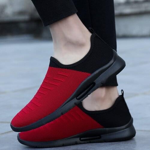 Sneakers Mens Casual Shoes Breathable Non-slip Outdoor Sneakers Male Lightweight Lace-up Flats Shallow Fit Shoes