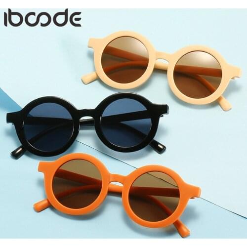 Iboode Fashion Round Frame Kids Sunglasses Boys Girls Vintage Sun Glasses UV Protection Classic Children Eyewear UV400 Shades