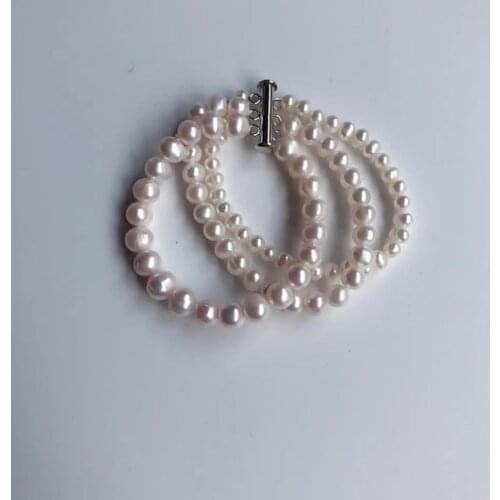 Fashion Multilayer bracelet Natural Potato Pearl Bracelet For Woman Jewelry