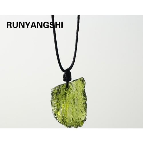 Moldavite Natural Czech Meteorite Impact Glass Rough Stone Necklace Crystal Energy Stone Crystal pendant 1pc