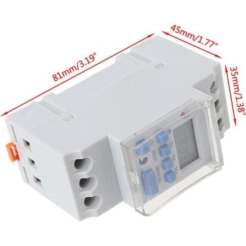 AC220V 16A Programmable Digital Timer Switching Relay Control Din Rail Mount
