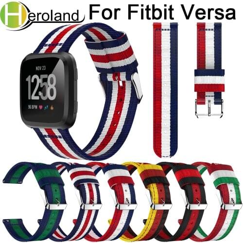 Genuine nylon Smart watch Band For Fitbit Versa outdoor sport Wrist Strap Smart WatchBands bracelet Replacement accessories