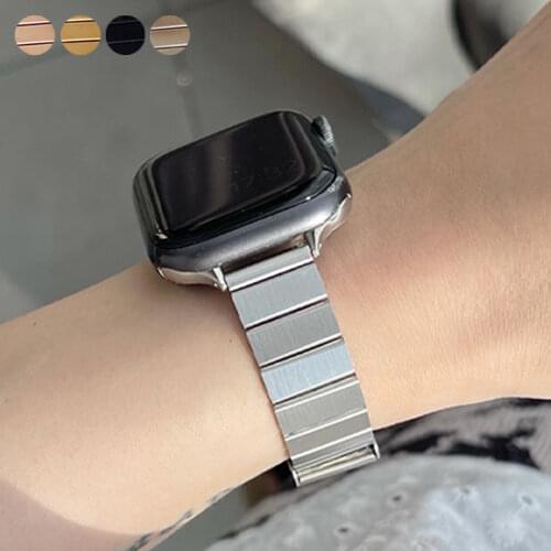 Stainless Steel Thin Strap for Apple Watch Band 44 40mm 42mm 38mm Women Metal Slim Bracelet for iWatch 6 5 4 SE 3 2 Accessories