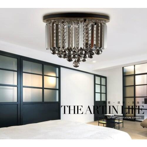 Luxury Black k9 Crystal Dining room Ceiling light L modern Droplight For Living Room Restaurant Home Bedroom Led Modern