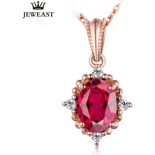 SLFD Natural Red tourmaline 18K Pure Gold Pendant Real AU 750 Solid Gold Upscale Trendy Classic Fine Jewelry Hot Sell New 2020