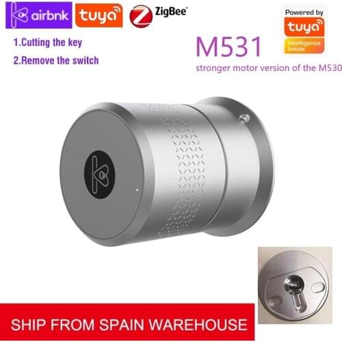 M530 TUYA Smart Lock Fingerprint Smart Home Remote Control Wifi Wireless Original Cylinder cut key/remove switch SPAIN