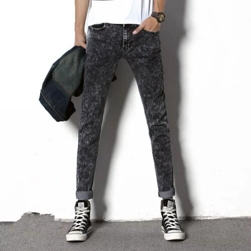 Spring and Autumn New Gray Mens Jeans Teen Fashion Casual Trousers Slim Fit Male Denim Pants Size 28-36