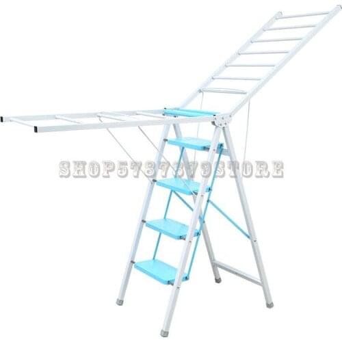 Ladder Airfoil Clothes Hanger Multi Function Household Folding Double Purpose Herringbone Ladder Thickened Ladder Four Or